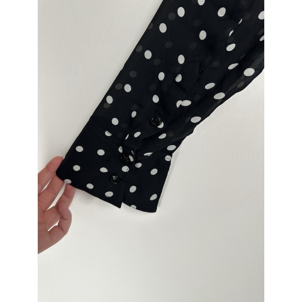 Ganni Polka Dot Crepe Midi Dress Size EU 44/US 14 Black Sheer Quiet Luxury - Picture 8 of 14